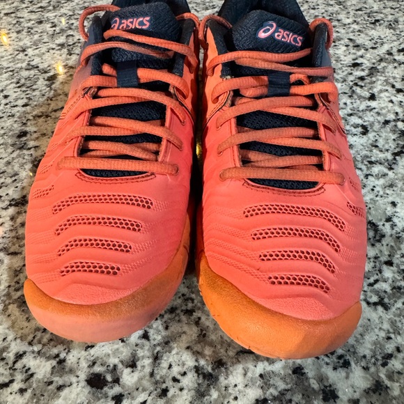 Asics Gel resolution 7 Coral and Deep Blue Sneakers - Picture 2 of 7